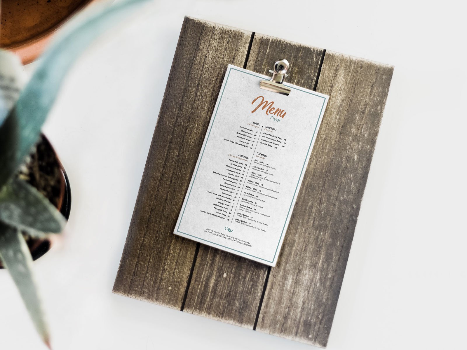 Download Free Hotel Restaurant Menu Card Mockup Psd Designbolts