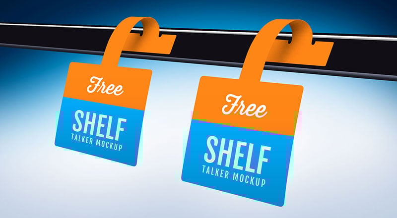 Free Shelf Talker Wobbler Mockup PSD | Designbolts