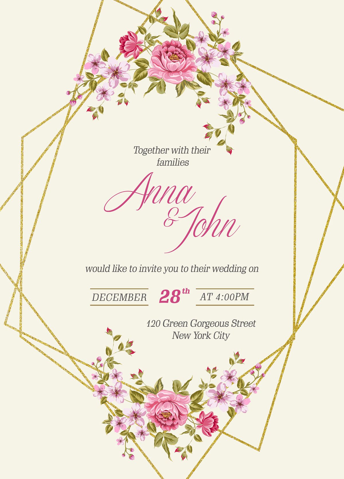 Free Wedding Invitation Card Template & Mockup PSD - Designbolts Throughout Invitation Cards Templates For Marriage