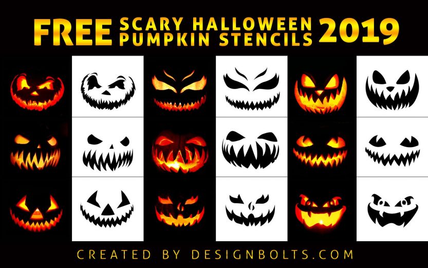 10 Free Scary Halloween Pumpkin Carving Stencils, Printable Patterns ...