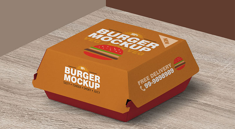 Download Free Burger Packaging Mockup PSD | Designbolts