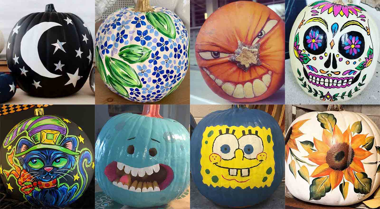 100+-Cool-No-Carve-Painted-Pumpkin-Ideas,-Designs-&-Faces-2019-2