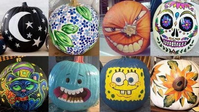 100+ Cool No-Carve Painted Pumpkin Ideas, Designs & Faces 2019