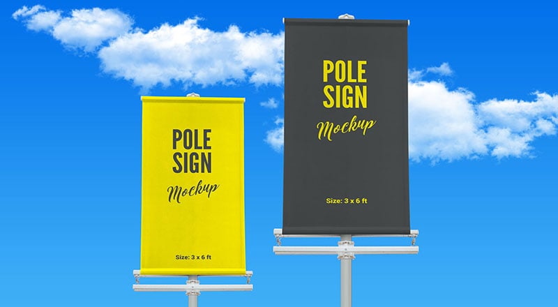 Free Outdoor Advertising Modern Street Pole Banner Mockup Psd Designbolts