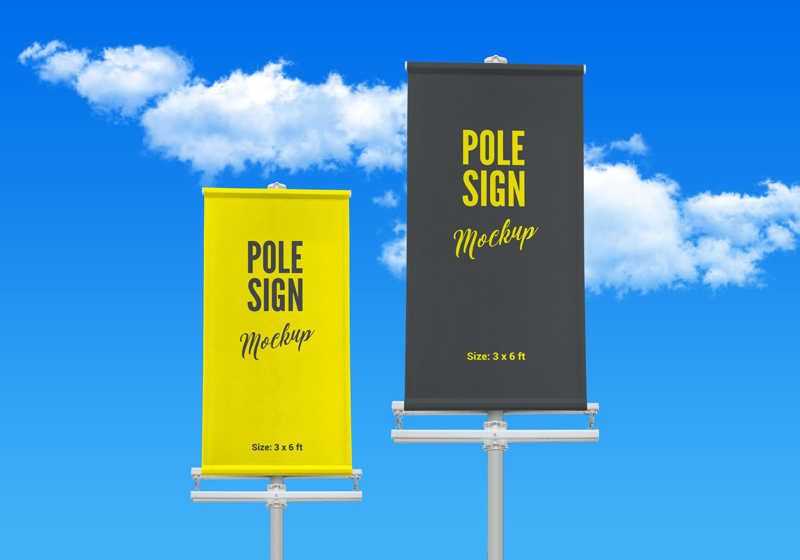 Download Free Outdoor Advertising Modern Street Pole Banner Mockup ...