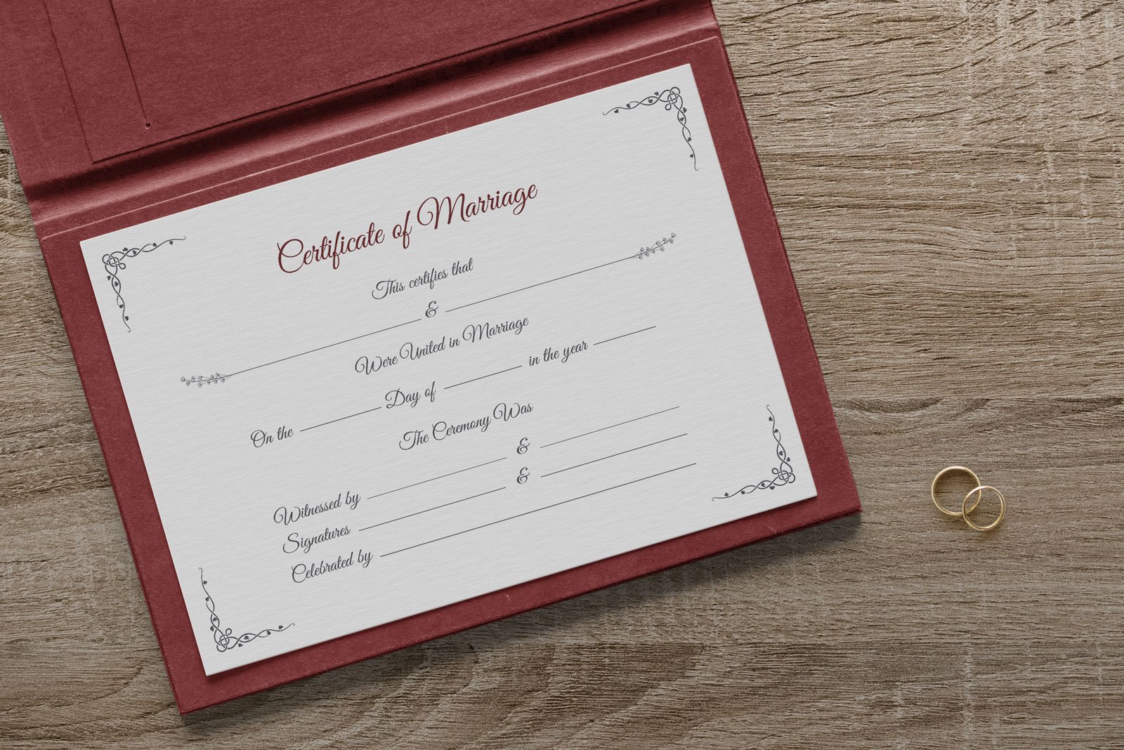 Free Certificate of Marriage Template in Ai & Mockup PSD - Designbolts