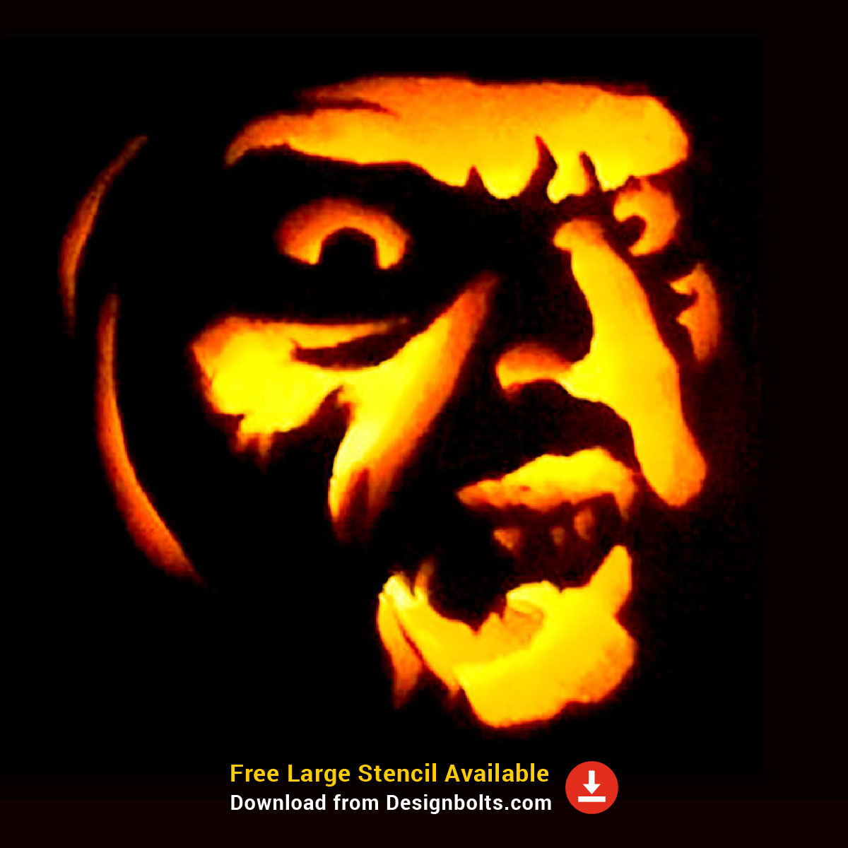 Witch Face Pumpkin Template