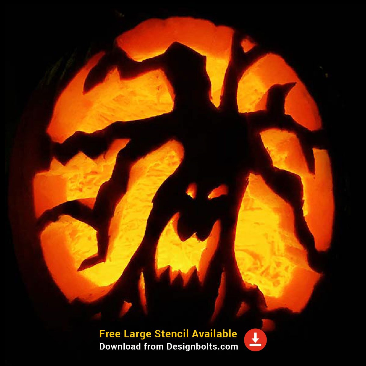 Spooky Tree Pumpkin Template