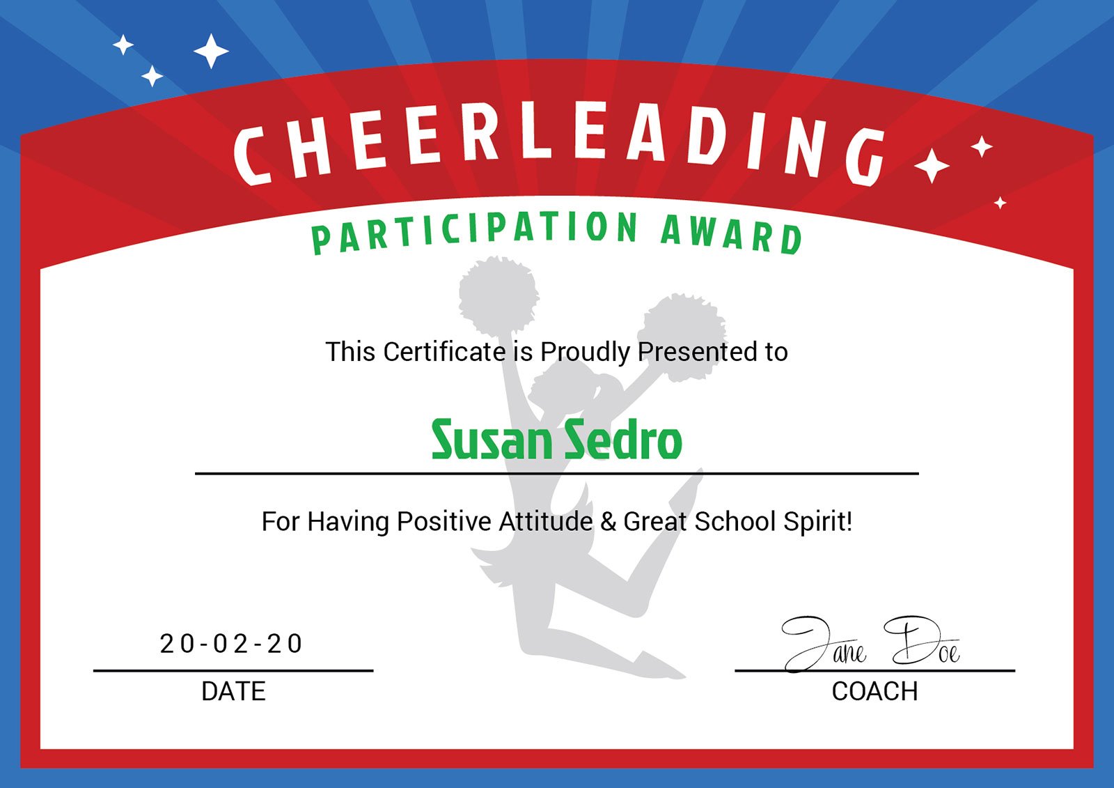 Free Cheerleading Certificates Printables - High Resolution Printable Regarding Gymnastics Certificate Template