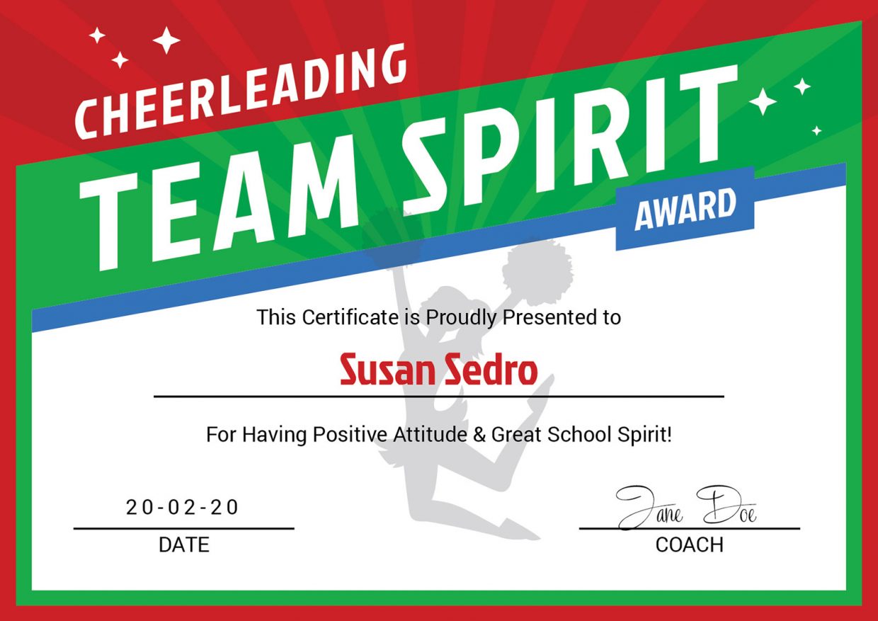 3 Free Cheerleader Award Certificate Design Templates in Ai & PDF