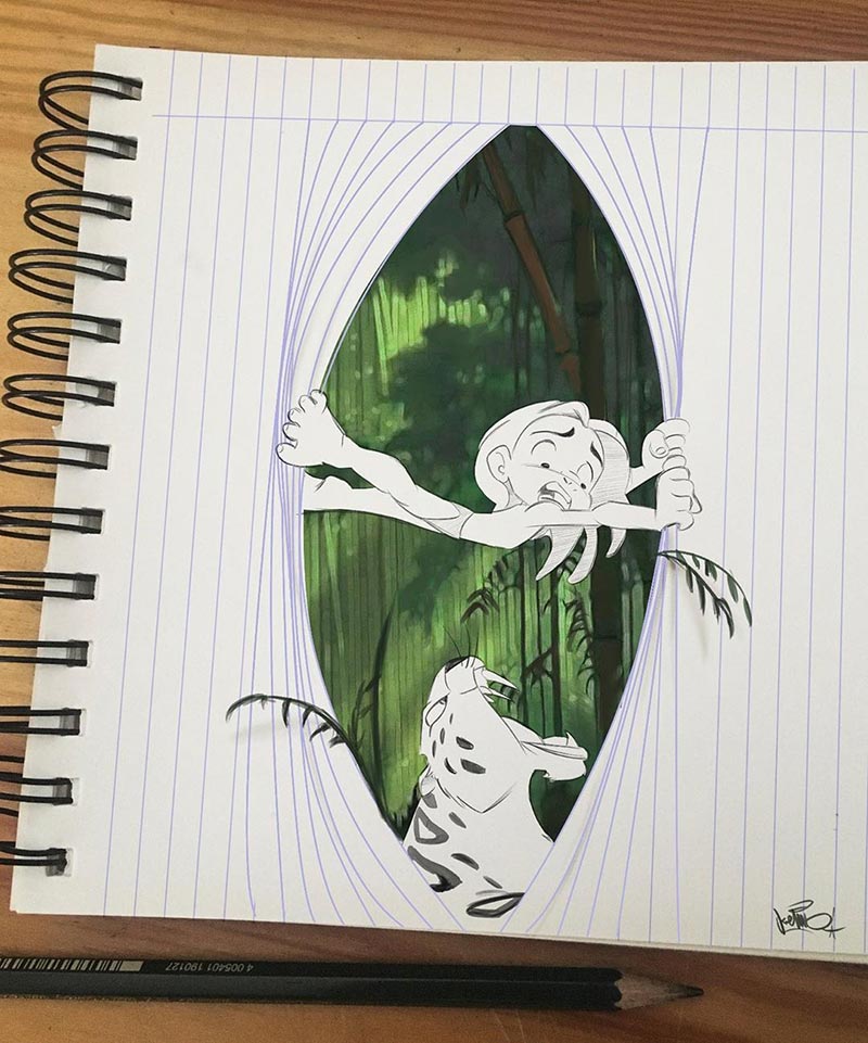 45+ Creative Drawing with Notebook Lines by Luigi Kemo Designbolts