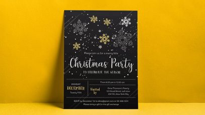 Free Christmas Party Flyer Design Vector Template Ai Format