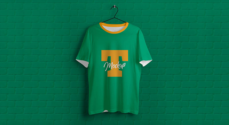 Download Free Hanging Half Sleeves T-Shirt Mockup PSD | Designbolts