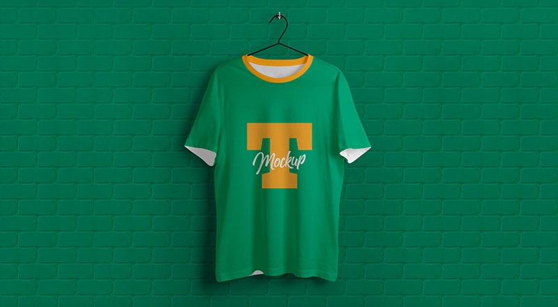 Download Free Hanging Half Sleeves T-Shirt Mockup PSD | Designbolts