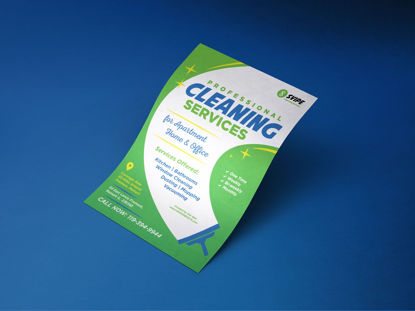 Free Professional Cleaning Service Flyer Design Template Vector Ai