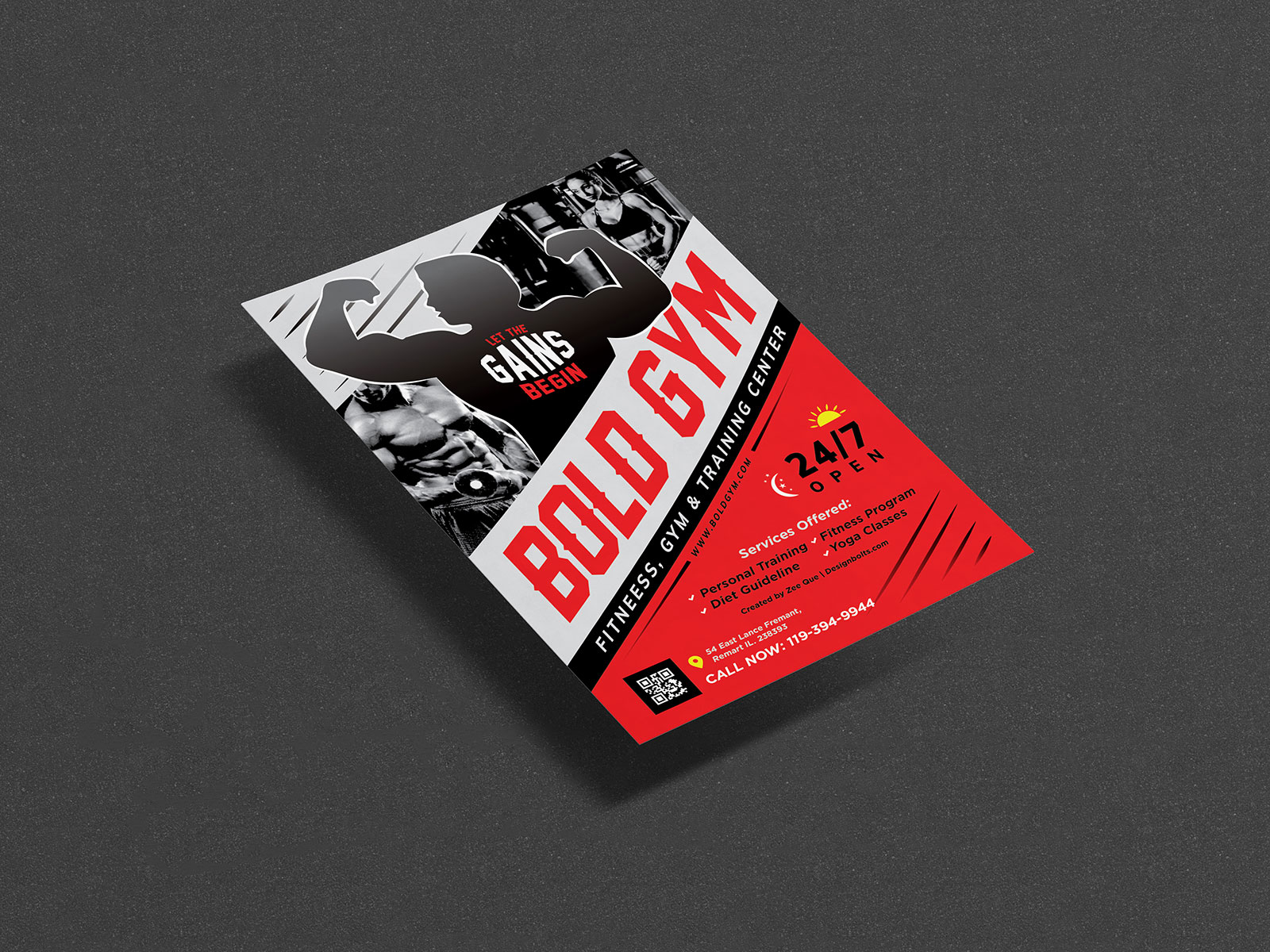 Free Gym Body Training Fitness Flyer Template In Ai Format Designbolts