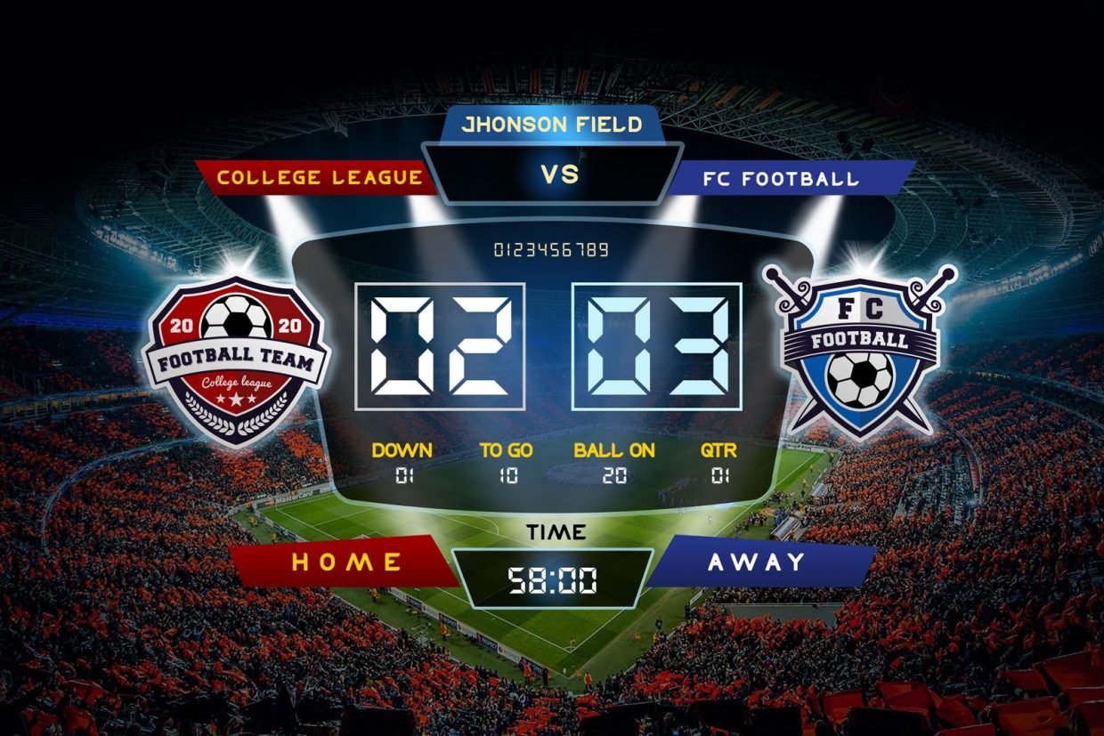 Free Football Scoreboard Design Template Mockup PSD Designbolts