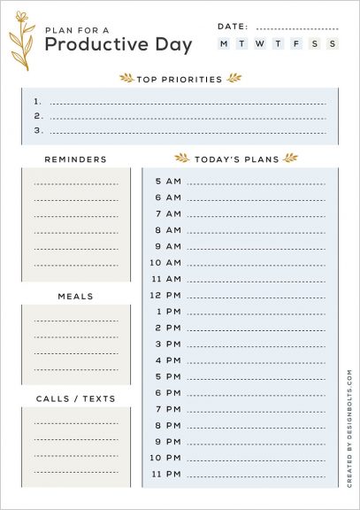 free daily productive day am pm planner design template in ai
