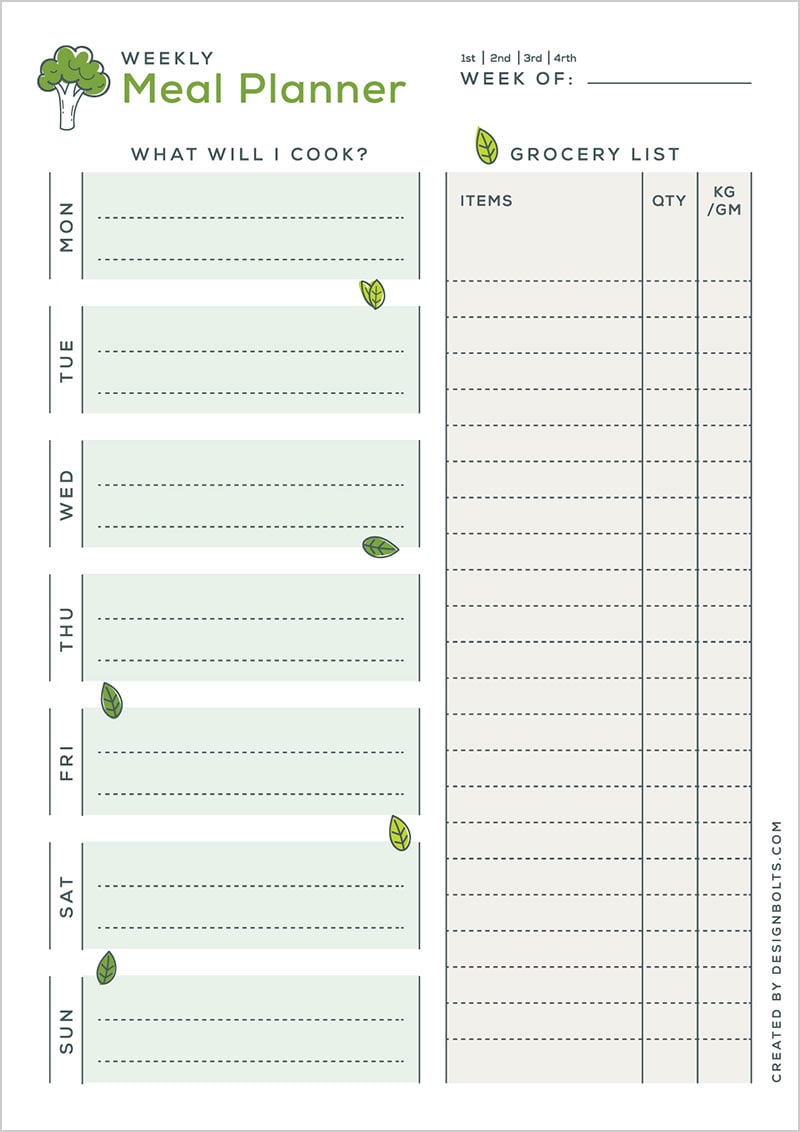 meal planning template free