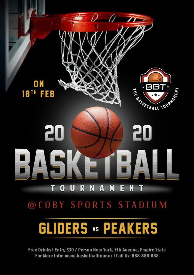 Free Basketball Tournament Playoff Game Flyer Design Template PSD