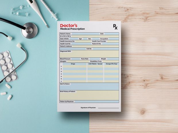 Free Doctor's Medical Prescription Pad Design Template Ai &amp; Printable