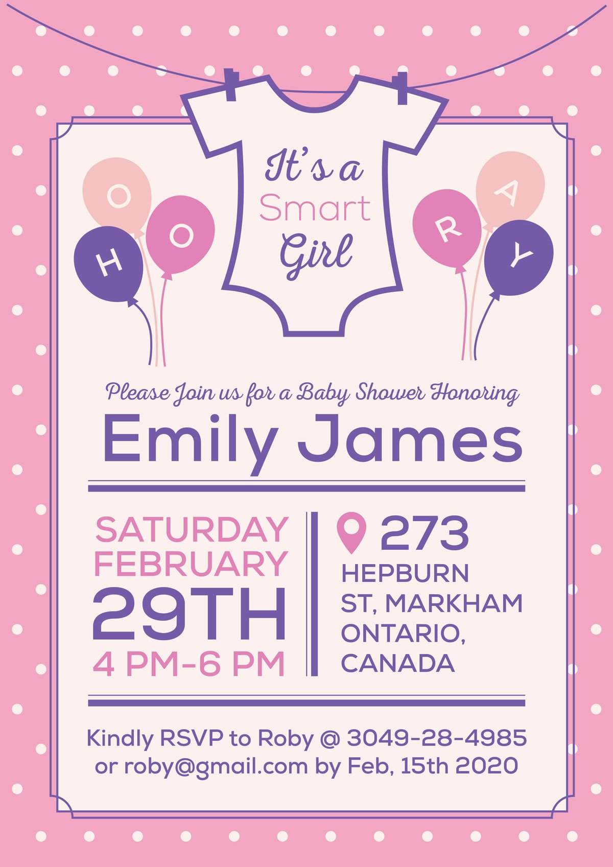 Baby Shower Card Template Free