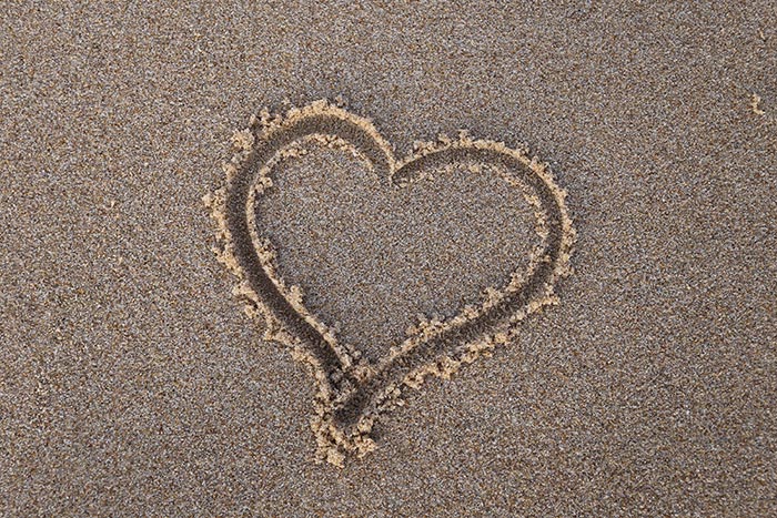 Heart on Sand Stock Image Free