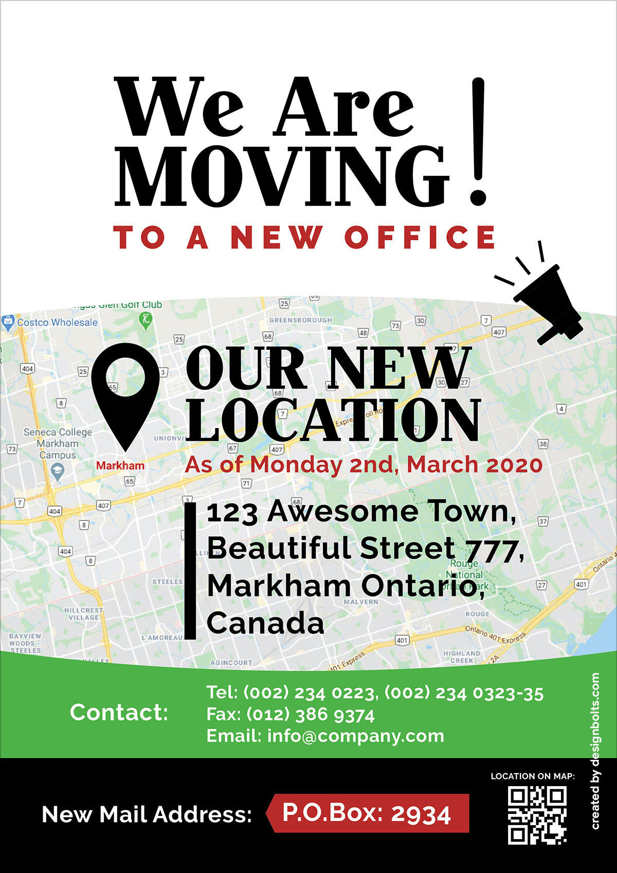 Free Office Moving Announcement Flyer Design Template Ai Designbolts
