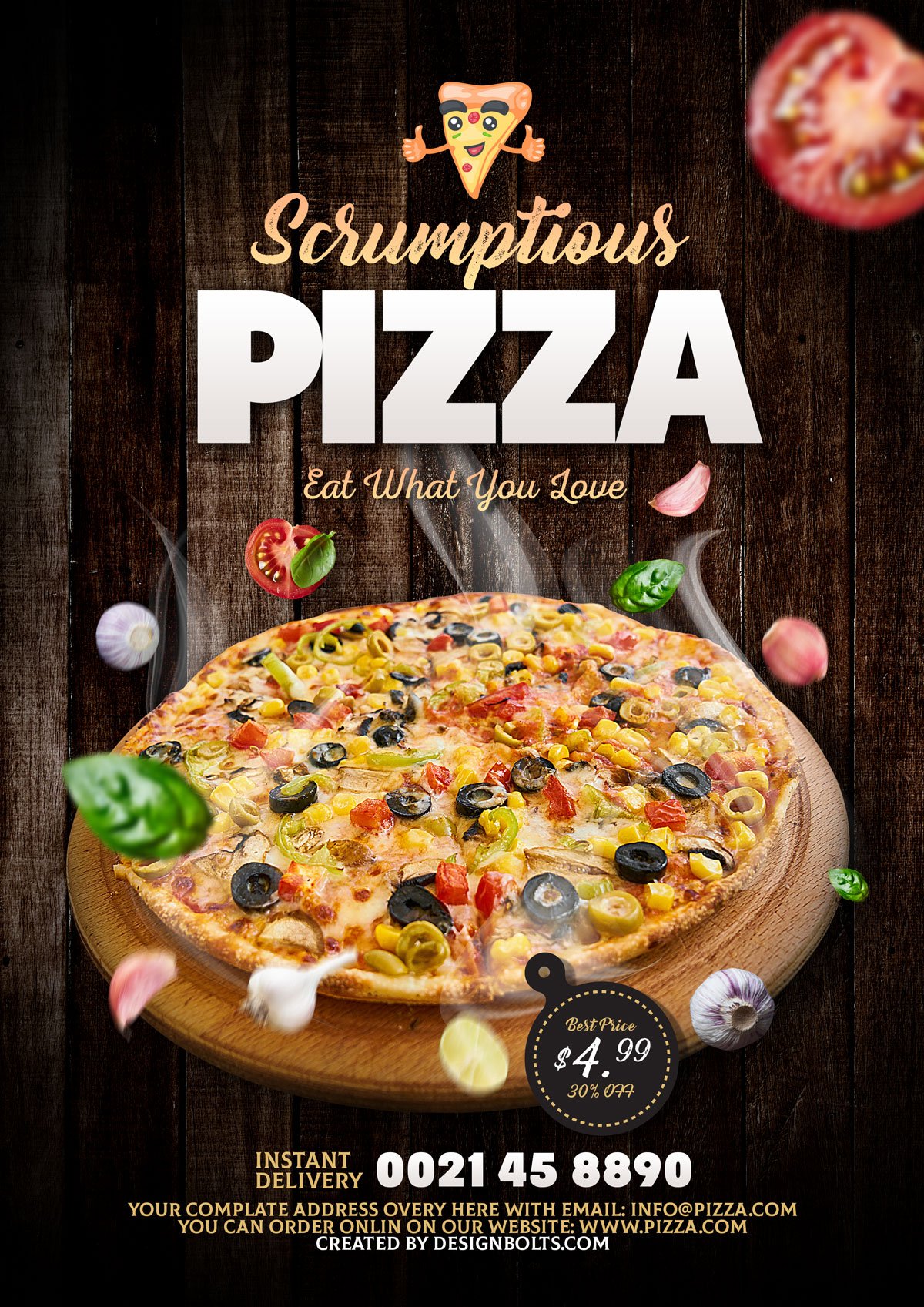 Free Premium Fast Food Pizza Flyer Design Template PSD Designbolts