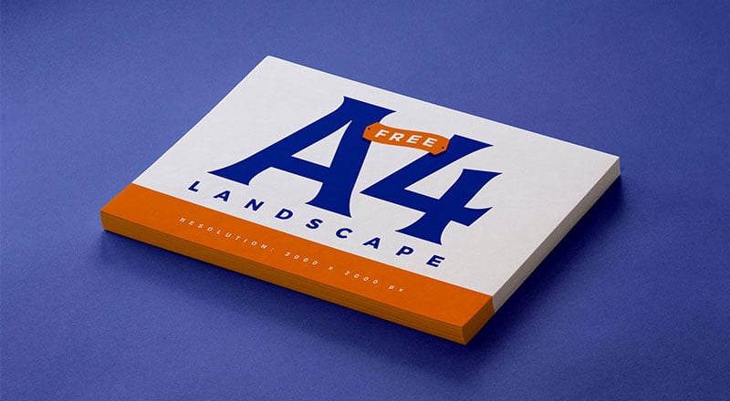 Download Free Stacked A4 Landscape Flyer Mockup Psd Designbolts