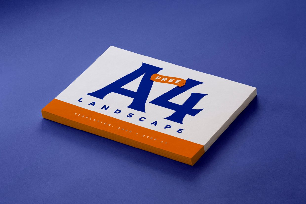 Download Free Stacked A4 Landscape Flyer Mockup PSD | Designbolts