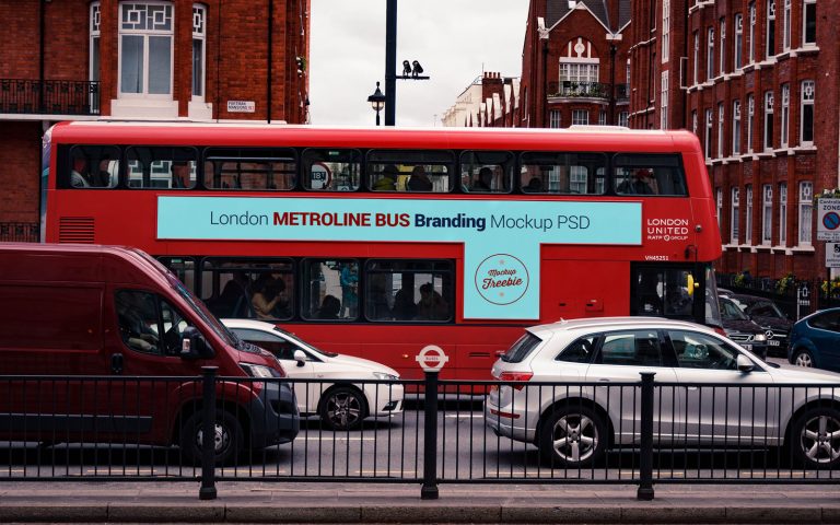 Free Vehicle Bus Branding Mockup PSD | Designbolts