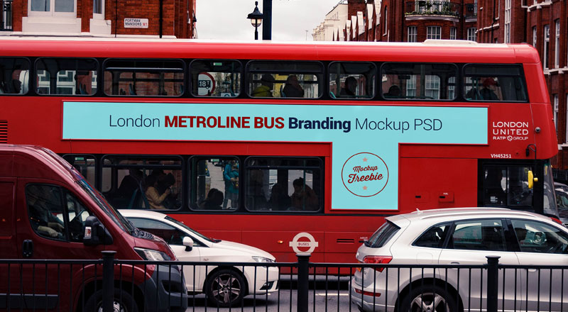 Download Free Vehicle Bus Branding Mockup PSD | Designbolts
