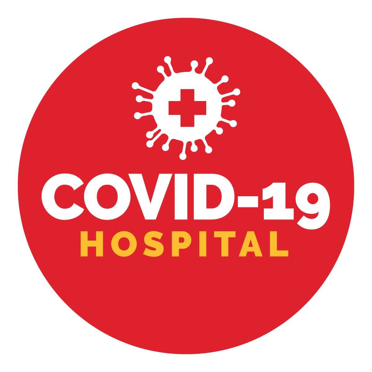 Covid-19 Hospital Sign, Symbol, Badge, Icon & Sticker Printable Free Vector