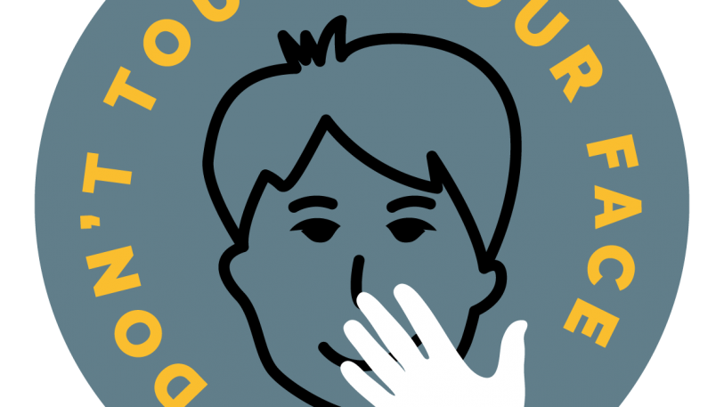 Don't Touch Your Face Sign, Symbol, Badge, Icon & Sticker Printable Free Vector