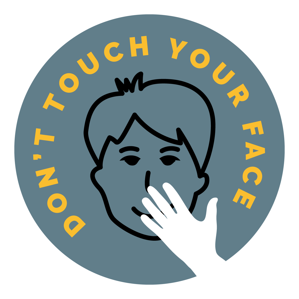 Don't Touch Your Face Sign, Symbol, Badge, Icon & Sticker Printable Free Vector
