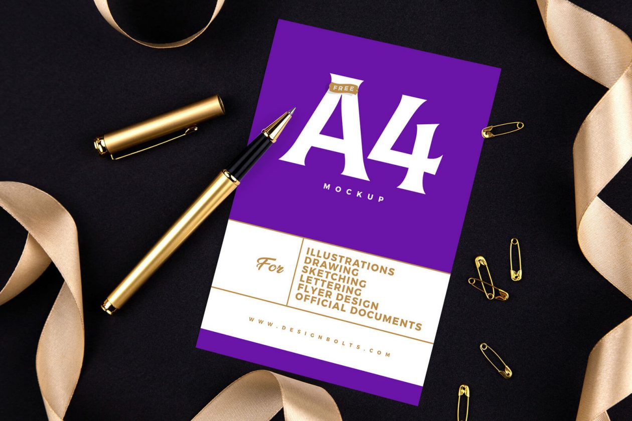 Free A4 Portrait Flyer Mockup PSD | Designbolts