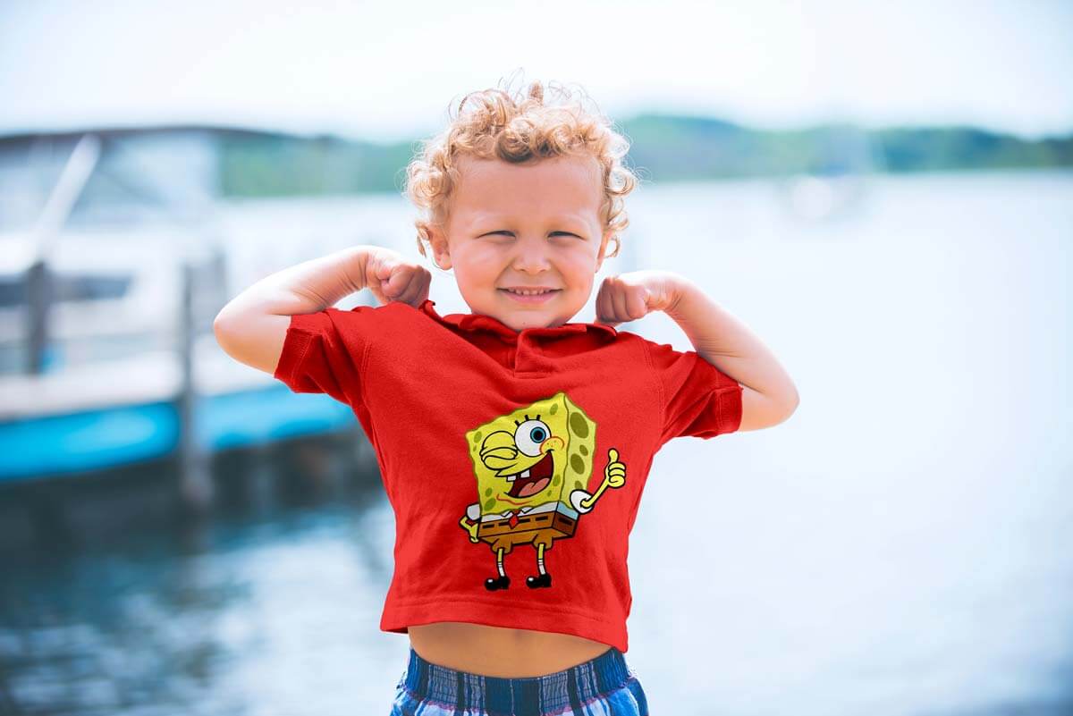 Download Free Short Sleeves Kids T-Shirt Mockup PSD | Designbolts