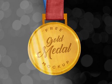 Download Free Sports Gold Medal Mockup PSD | Designbolts