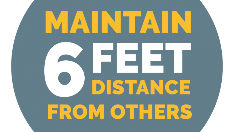 Maintain 6 Feet Distance From Others Sign, Symbol, Badge, Icon & Sticker Printable Free Vector