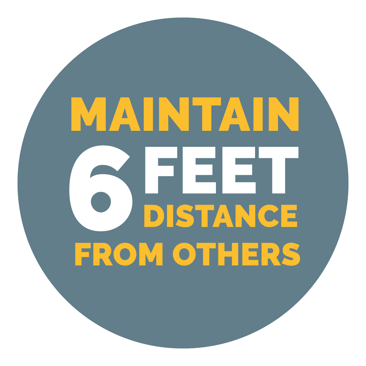 Maintain 6 Feet Distance From Others Sign, Symbol, Badge, Icon & Sticker Printable Free Vector