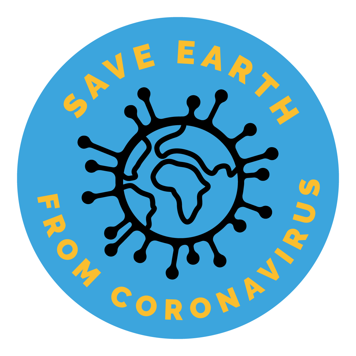 Save Earth From Coronavirus Sign, Symbol, Badge, Icon & Sticker Printable Free Vector