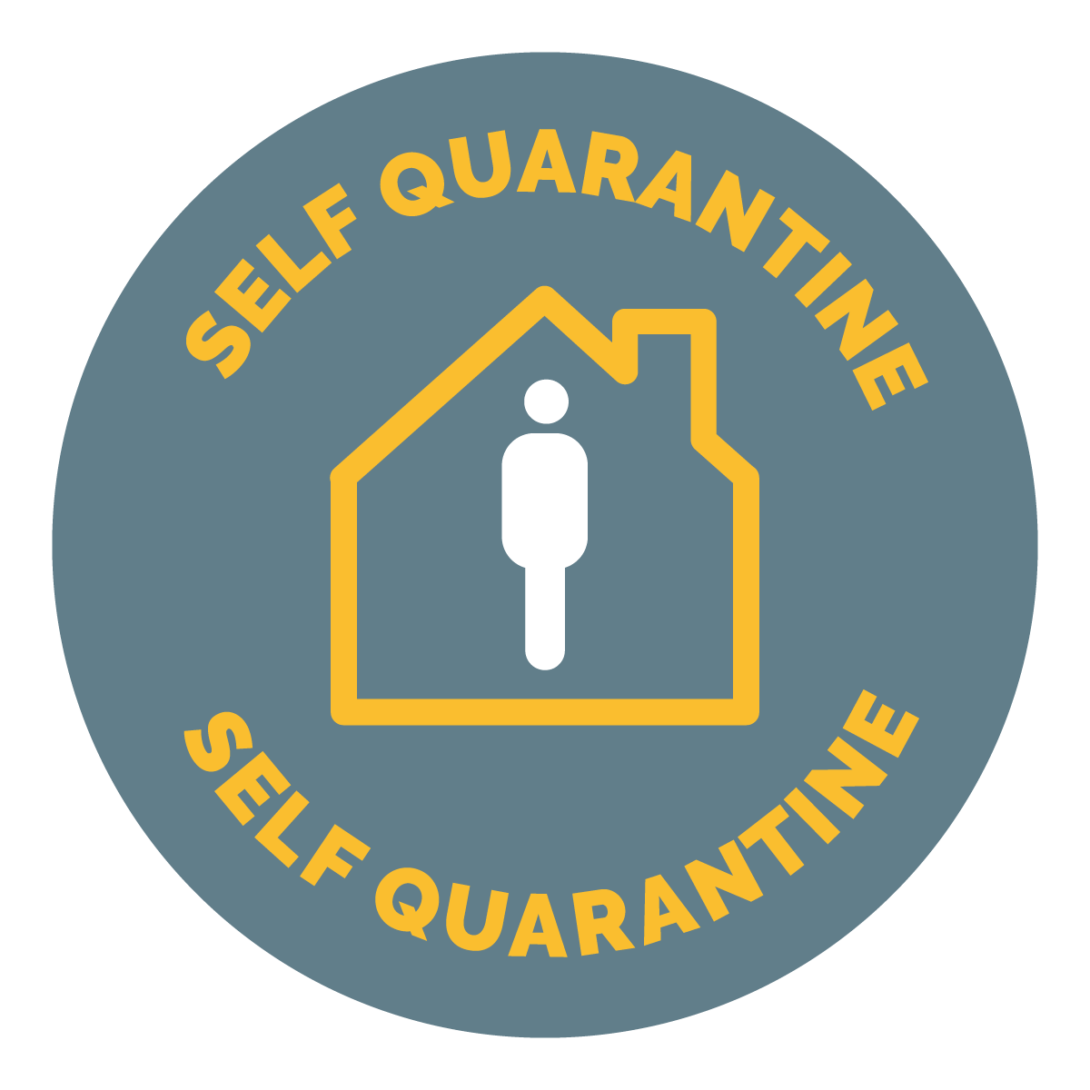 Self Quarantine Sign, Symbol, Badge, Icon & Sticker Printable Free Vector