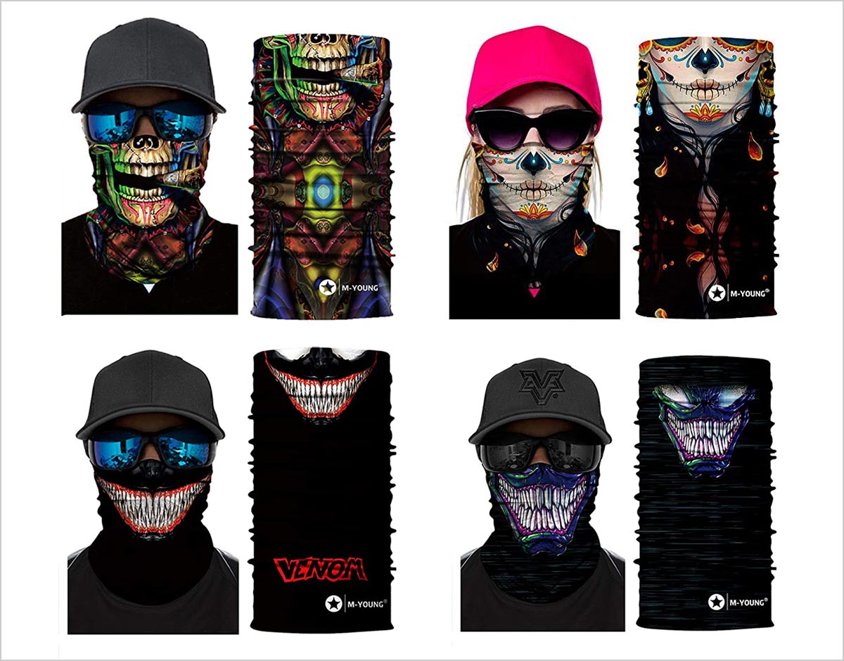 ZZpioneer Bandana for Outdoor Face Mask Dust Wind UV Sun Neck Gaiter Tube Mask Headwear 3D Printing Bandana 