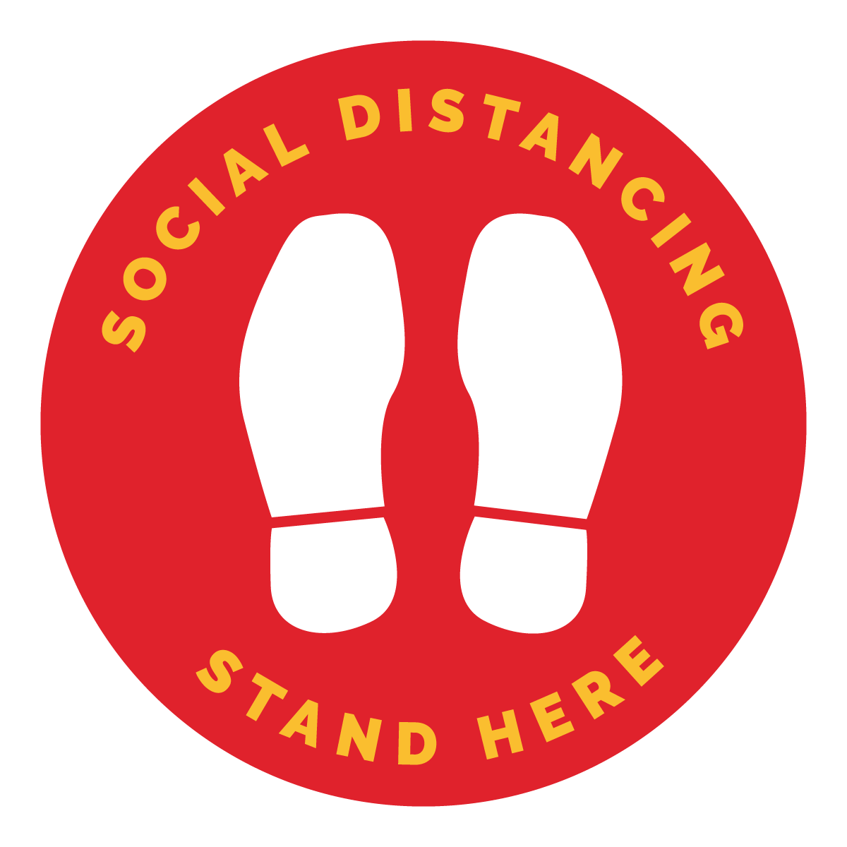 Social Distancing Stand Here Sign, Symbol, Badge, Icon & Sticker Printable Free Vector