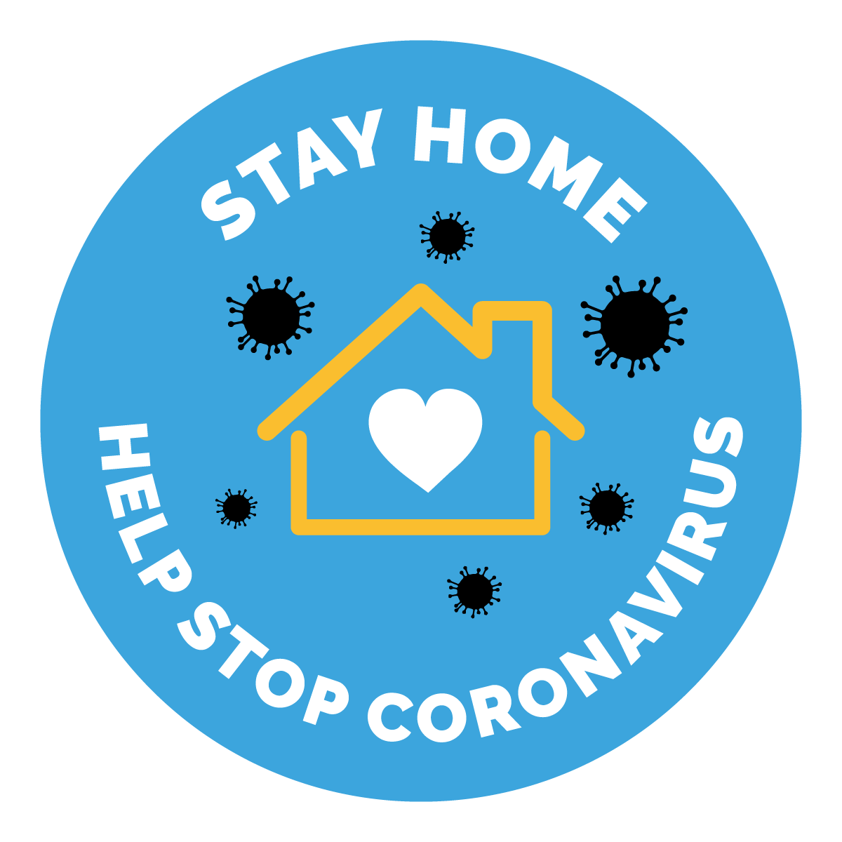 Stay Home Help Stop Coronavirus Sign, Symbol, Badge, Icon & Sticker Printable Free Vector
