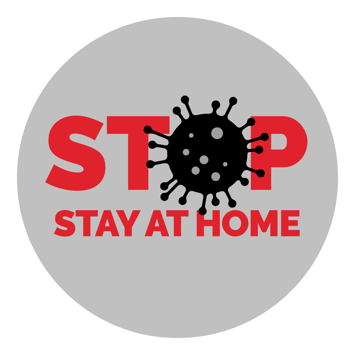 Stop Coronavirus Stay at Home Sign, Symbol, Badge, Icon & Sticker Printable Free Vector