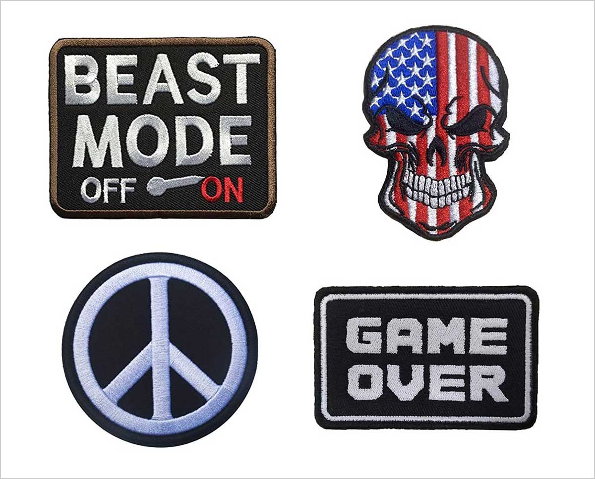 20pcs Clothes Patches (skull/punk) Sew Patches Iron-on Patches Embroidery Patches  Iron Appliques For Clothes, Jeans, Jackets, Backpacks, Hat