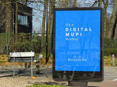 Download Free Outdoor Advertising Digital Backlit MUPI Mockup PSD ...