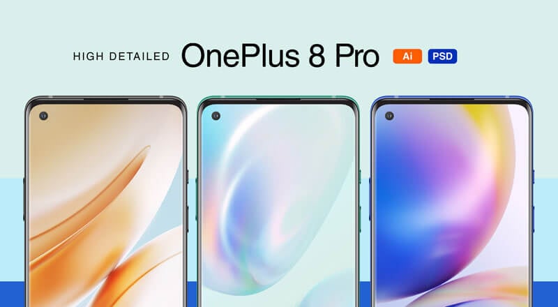 Download Free OnePlus 8 Pro Mockup Ai & PSD Format | Designbolts